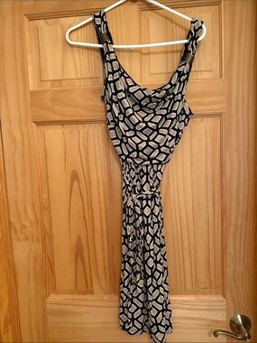 Apt. 9 black and Cream Geo-Print Maxi Dress